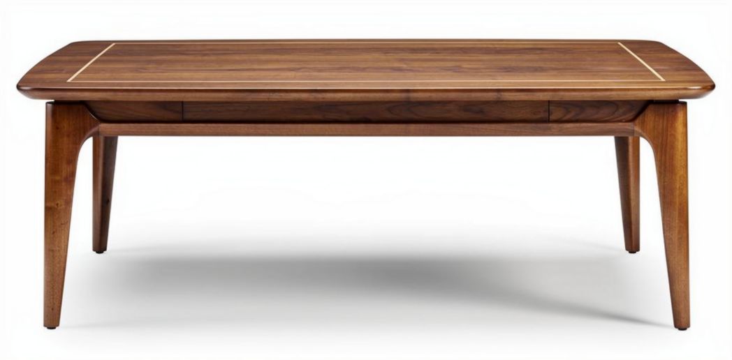 Mid-century modern walnut coffee table with drawers 150 x 75 x 45cm