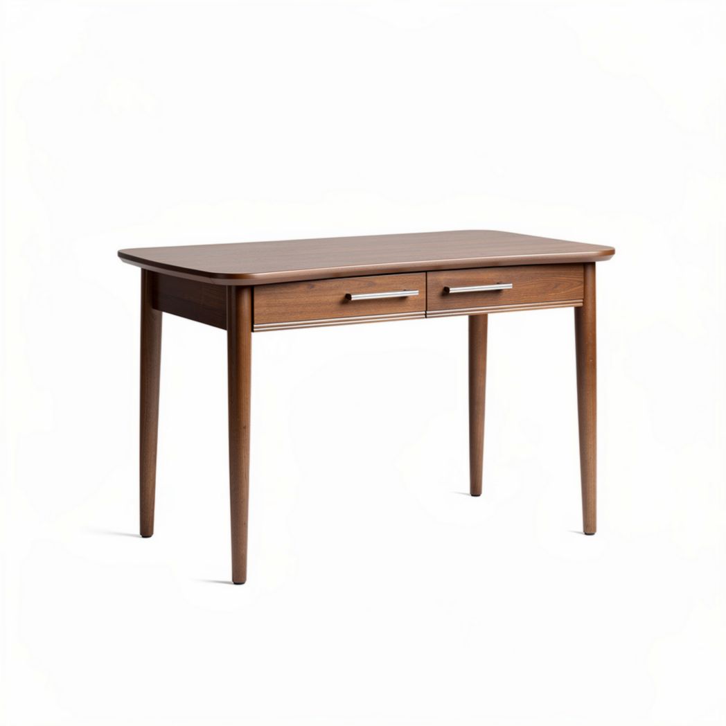 Wooden dining table with drawers 120 x 60 x 75cm in brown finish