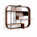 Wooden wall shelf with metal frame for storage and display 60 x 60 x 15cm