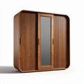 Three-door wooden wardrobe with sleek design and mirrored front 150 x 40 x 200cm