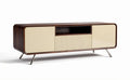 Wooden sideboard with cream doors and metal legs 120 x 40 x 50cm